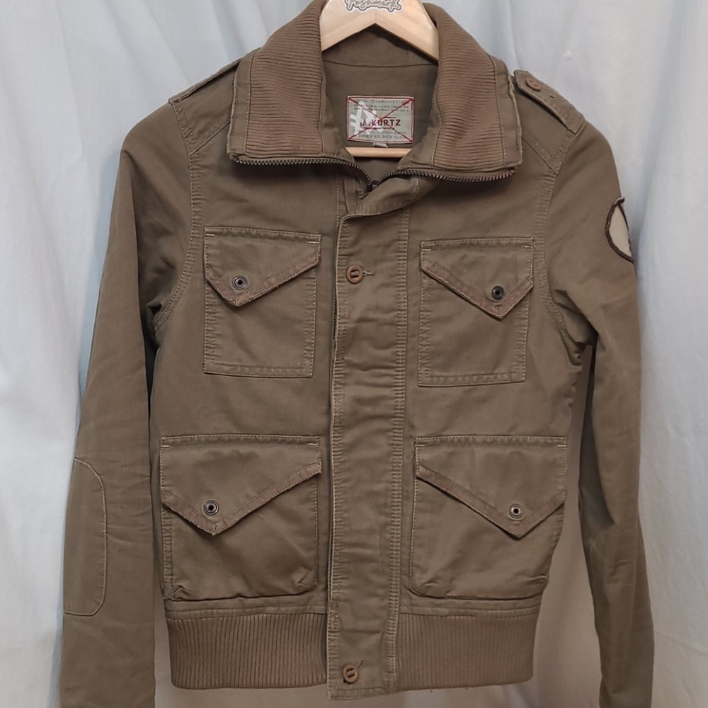 A.KURTZ szS tan khaki bomber jacket great conditio
